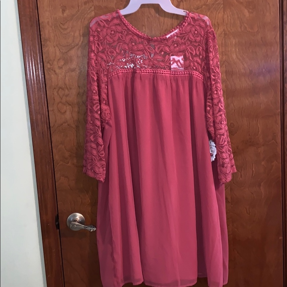 coral lace dress size: 3X